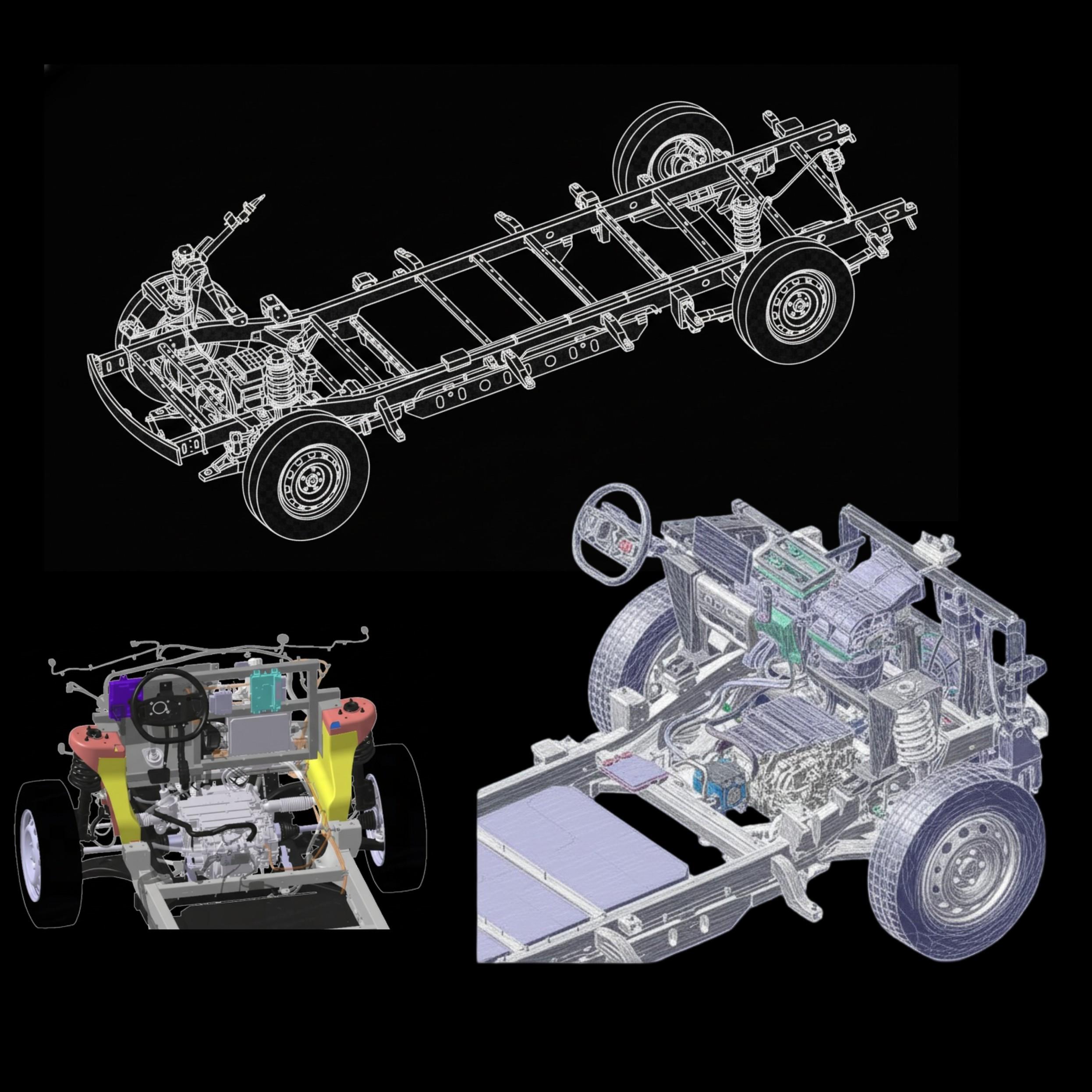 EV Skateboard Platform Diagram