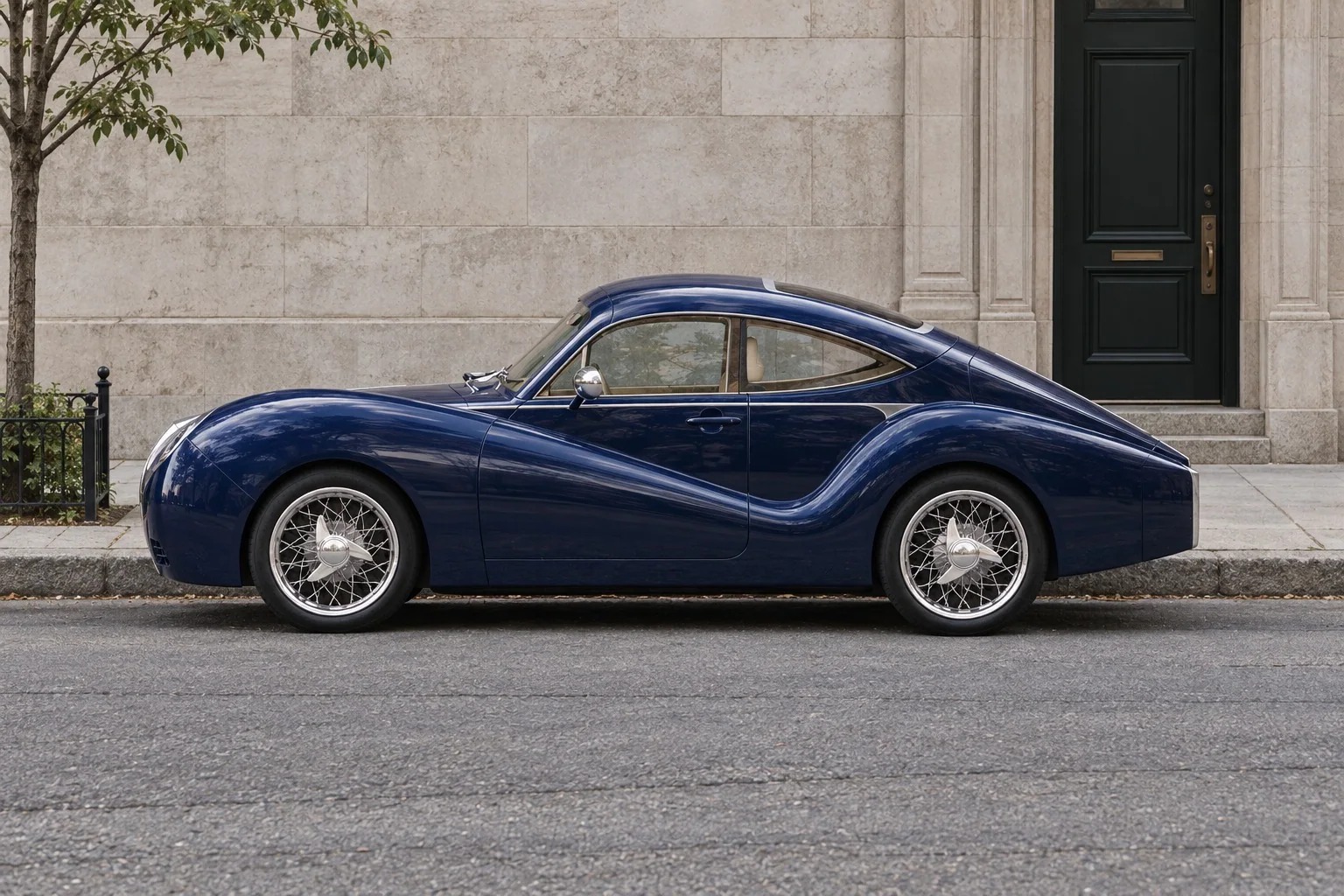 Side profile of the blue Olympian Model O1