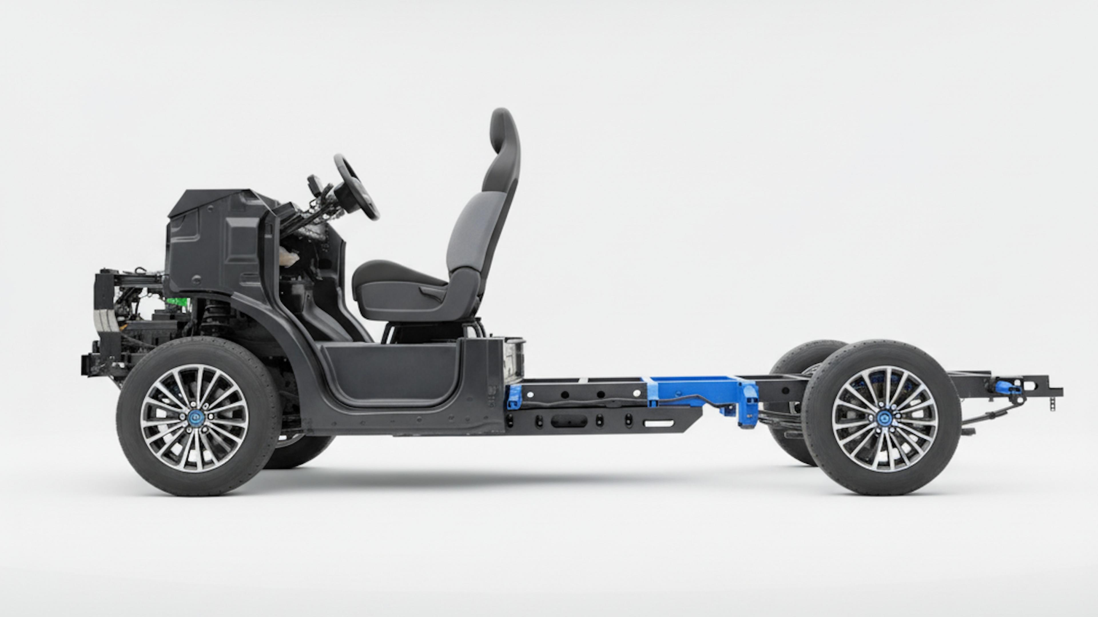 Complete EV chassis with integrated systems