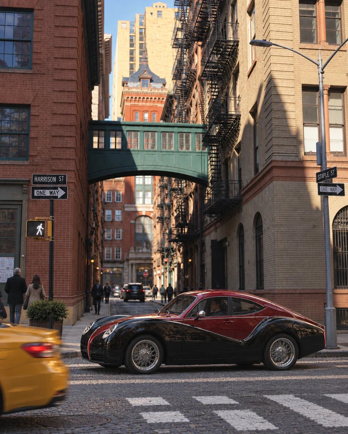 Model O1 moving through Tribeca